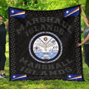 Marshall Islands Polynesian Quilt Grey Love Style J11 Quilt  Quilt